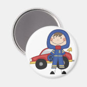 Aimant Stick Figure Boy Race Car Driver Tshirts (Recto/Verso)