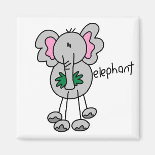 Aimant Stick Figure Elephant Tshirts et cadeaux