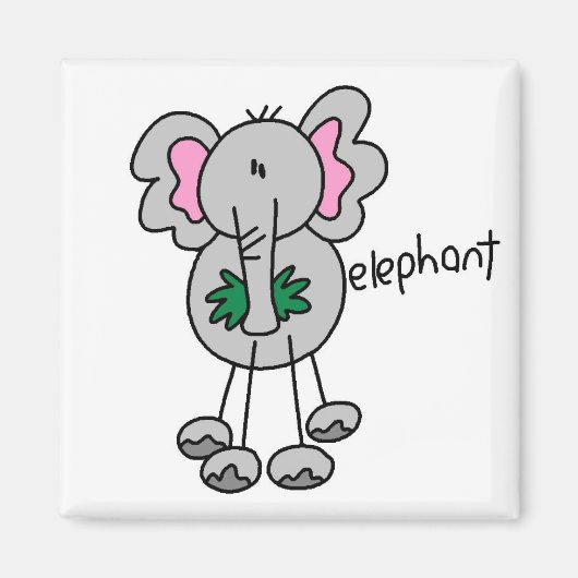 Aimant Stick Figure Elephant Tshirts et cadeaux (Devant)
