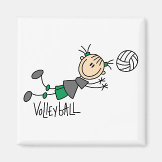 Aimant Stick Figure Girls Volleyball T-shirts et cadeaux