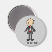 Aimant Stick Figure Groom T-shirts et cadeaux (Recto/Verso)