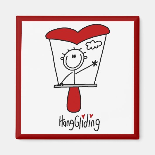 Aimant Stick Figure Hang Gliding Tshirts et cadeaux (Devant)