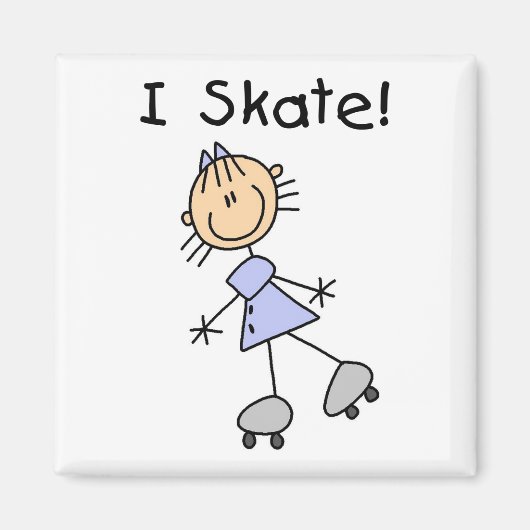 Aimant Stick Figure I Tshirts et cadeaux de patinage (Devant)