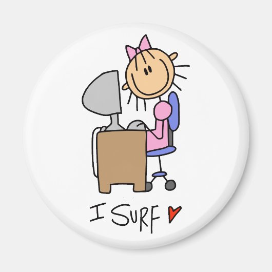 Aimant Stick Figure Internet Surfer (Devant)