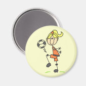 Aimant Stick Figure Soccer Tshirts et cadeaux (Recto/Verso)