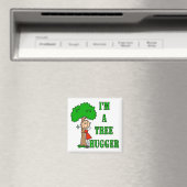 Aimant Stick Figure Tree Hugger T-shirts et cadeaux (In Situ (Lave-vaisselle))