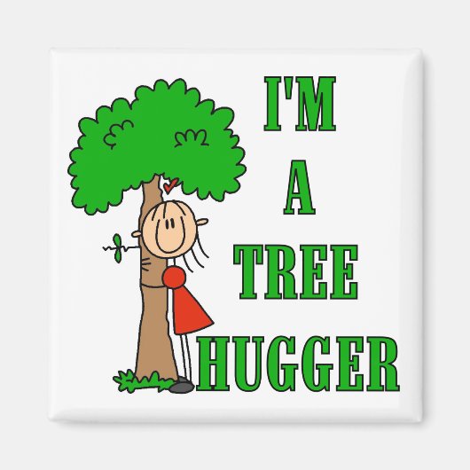 Aimant Stick Figure Tree Hugger T-shirts et cadeaux (Devant)