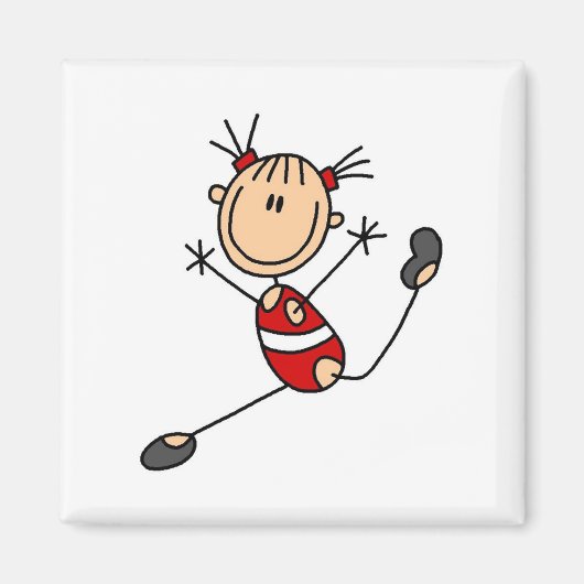 Aimant Stick Girl Gymnast Tshirts et cadeaux (Devant)