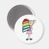 Aimant Stick Girl with Books (Recto/Verso)