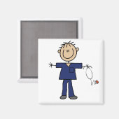 Aimant Stick mâle Figure Infirmière Peau moyenne (Recto/Verso)