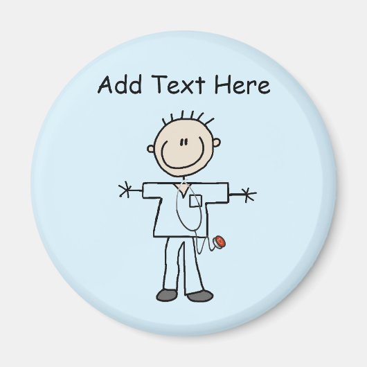 Aimant Stick mâle Figure Infirmière T-shirts et cadeaux (Devant)