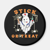 Aimant Stick or Treat Nurse Spooky Nurse Costume Funny Ha (Devant)