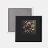 Aimant Sticker 3d Gold Black Roses #4 (Recto/Verso)