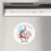 Aimant Sticker Bunny Peintre - "Color My World" (In Situ (Lave-vaisselle))