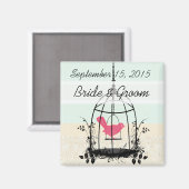 Aimant Stickers de mariage en cage d'oiseaux ou Personnal (Recto/Verso)