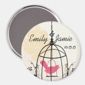Aimant Stickers de mariage en cage d'oiseaux ou Personnal (Recto/Verso)