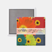 Aimant Stickers de mariage Gerber Daisy ou Personnaliser (Recto/Verso)