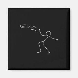 Aimant Stickman drôle joueur de golf à disque amateur de
