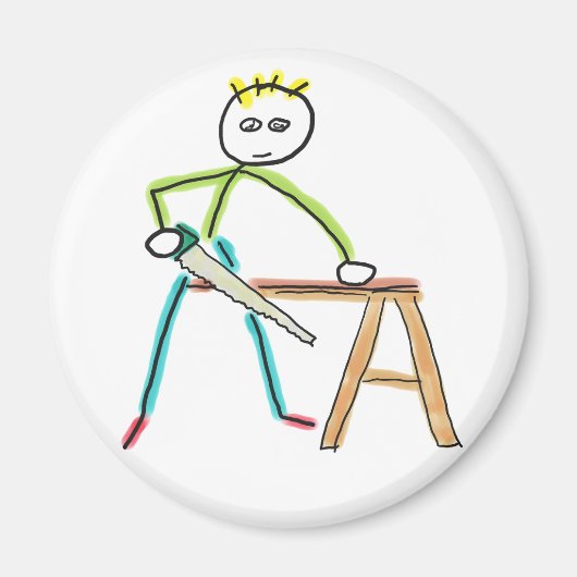 Aimant Stickman Menuisier (Devant)