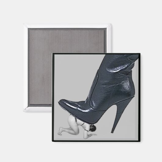 Aimant Stiletto géant botter sur un esclave (Recto/Verso)