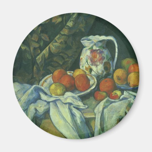 Aimant Still Life, Curtain and Pitcher par Paul Cezanne (Devant)
