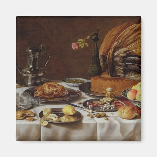 Aimant Still Life with a Peacock Pie, 1627 (Devant)