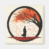 Aimant Stillness Zen Circle Automne Tombant Feuille (Devant)