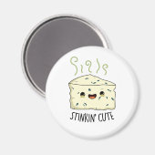 Aimant Stinkin Cute Funky Cheese Pun (Recto/Verso)