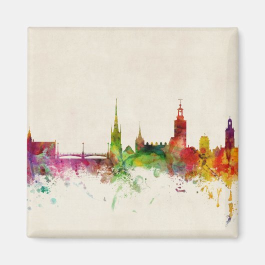 Aimant Stockholm Suède Skyline (Devant)