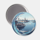 Aimant Stockholm Suède Voyages (Recto/Verso)