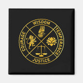 Aimant Stoic Virtues Wisdom Temperance Justice Courage (Devant)