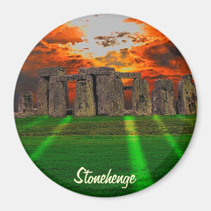Aimant Stonehenge Standing Stones au coucher du soleil