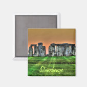 Aimant Stonehenge Standing Stones au coucher du soleil (Recto/Verso)