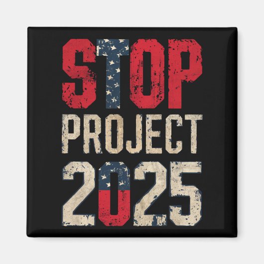 Aimant Stop Project 2025 Trump Biden Vintage (Devant)