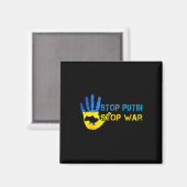 Aimant Stop Putin Stop War Support Ukraine I Stand With U (Recto/Verso)