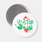 Aimant Stop War – Bold Handprint Anti-War Graphic Design (Recto/Verso)