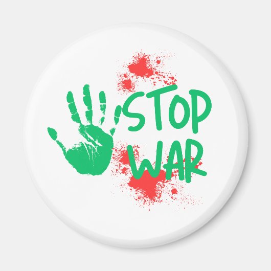Aimant Stop War – Bold Handprint Anti-War Graphic Design (Devant)