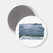 Aimant Stormy Beach avec mouettes Texte de l'image (Recto/Verso)