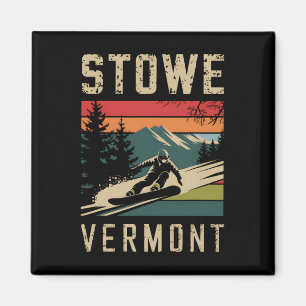 Aimant Stowe Vermont Snowboard Vintage Mont Snowboard