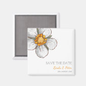 Aimant Strawberry Flower Wedding Save the Date (Recto/Verso)