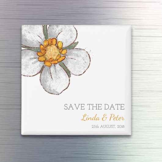 Aimant Strawberry Flower Wedding Save the Date