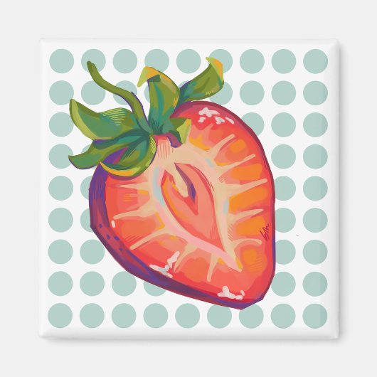 Aimant Strawberry, fraises (Devant)