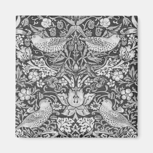 Aimant Strawberry Thief Grey, William Morris (Devant)