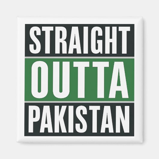 Aimant Stright Outta Pakistan Bold Conception de la fiert (Devant)