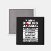 Aimant Strike And Smile Co Tee Funny Bowling Excuses (Recto/Verso)