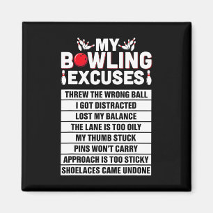 Aimant Strike And Smile Co Tee Funny Bowling Excuses