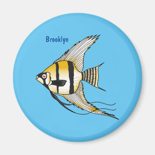 Aimant Striped angelfish cartoon