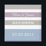 Aimant Stripes Motif magnétique de mariage personnalisé<br><div class="desc">Modifiez les champs de texte en fonction de vos besoins. Vous pouvez également modifier chaque police,  sa taille et sa couleur en utilisant la fonction "Customiser",  et ajouter des champs de texte si vous le souhaitez. Voir ma boutique pour plus d'articles avec,  et choix de couleurs de,  ce design.</div>