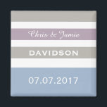 Aimant Stripes Motif magnétique de mariage personnalisé<br><div class="desc">Modifiez les champs de texte en fonction de vos besoins. Vous pouvez également modifier chaque police,  sa taille et sa couleur en utilisant la fonction "Customiser",  et ajouter des champs de texte si vous le souhaitez. Voir ma boutique pour plus d'articles avec,  et choix de couleurs de,  ce design.</div>