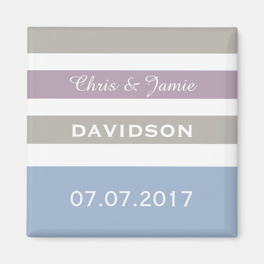 Aimant Stripes Motif magnétique de mariage personnalisé (Devant)